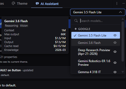 The model picker showing what distinguishes the available models